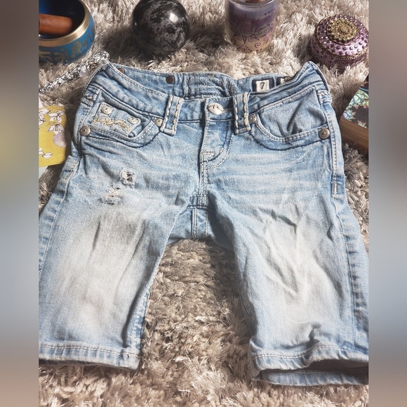 Girls Size 7 Miss Me Denim Bermuda Shorts - Picture 5 of 5